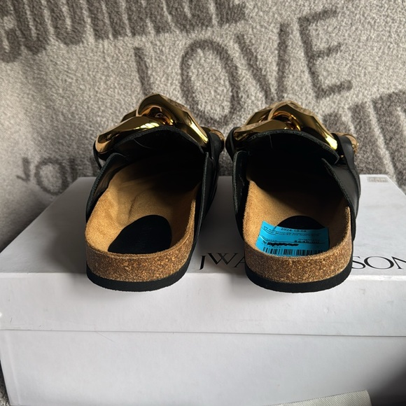 JW Anderson chain loafers mules runway 42/9 men black/gold NWT - Picture 4 of 13